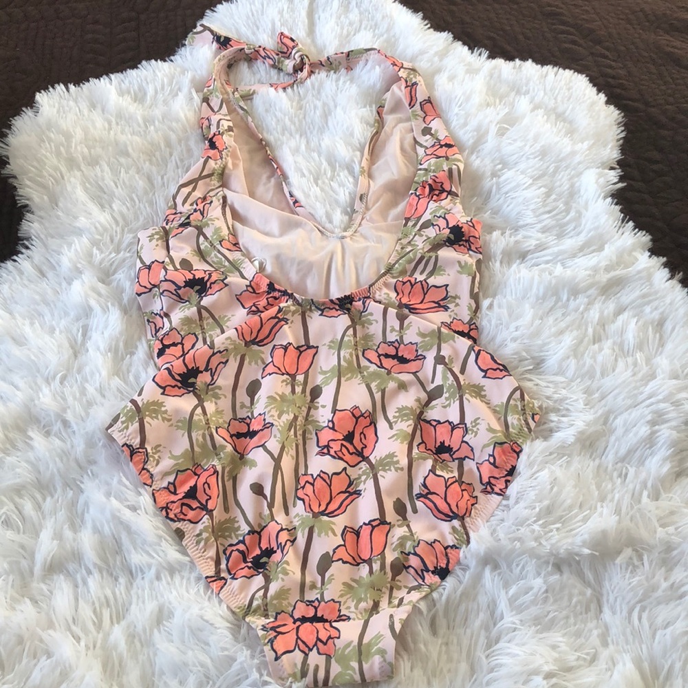 Tory Burch Tie Front Floral One-Piece Swimsuit - Picture 7 of 8